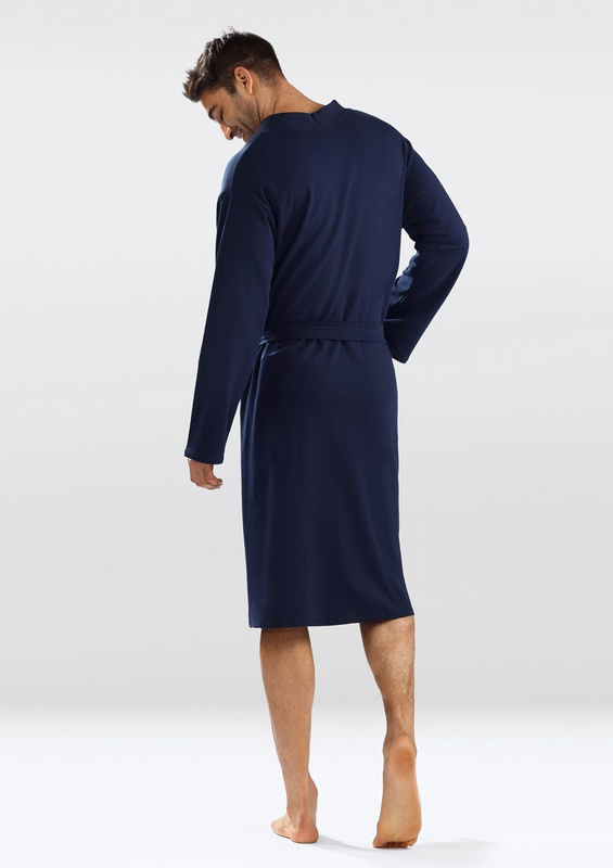 Bawełniany szlafrok/ podomka Męska Harry- niebieski- Dkaren
