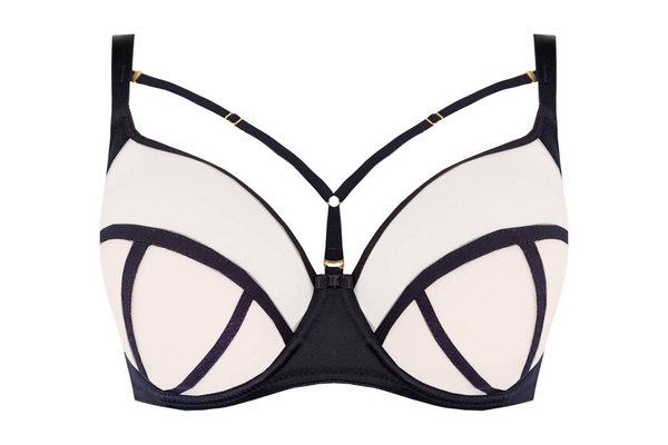 Miękki biustonosz z ozdobnymi paskami Unikat GRISELDA