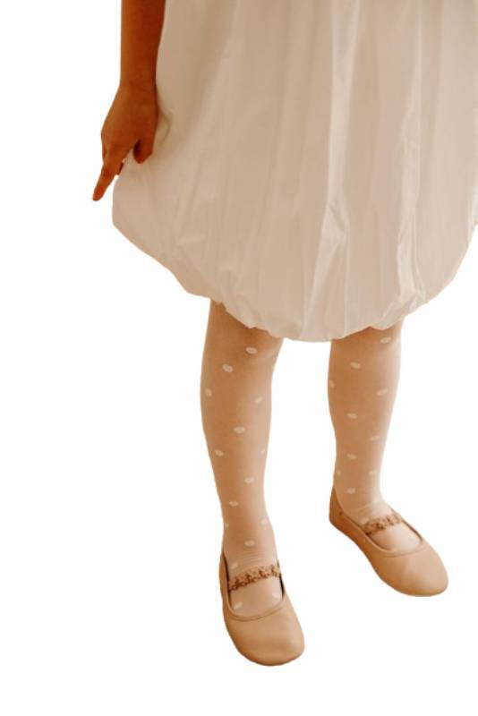 Rajstopy dziewczęce w kropeczki Fiore DOTTY 15 DEN white