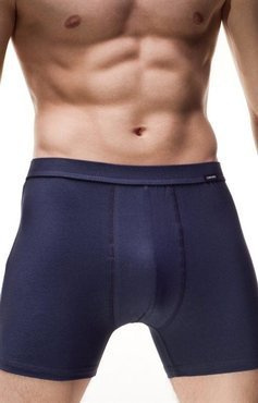 Gładkie bokserki Cornette  Authentic granatowy