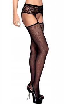 Garter stockings S307 czarne