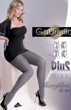 Rajstopy damskie Gabriella mikrofibra 60den - PLUS SIZE grafitowe