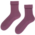 Fioletowe bezuciskowe skarpetki damskie z wywijanym ściągaczem Wola Perfect Woman