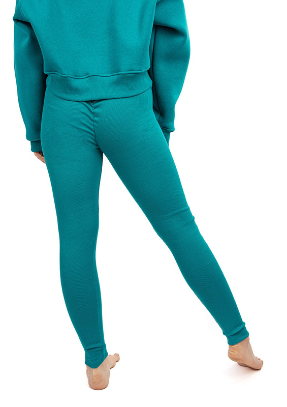 Legginsy DK-K-B13 - beż bawełna prążki - Dkaren