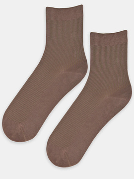 Skarpety damskie prążek super soft beż cappuci - Noviti