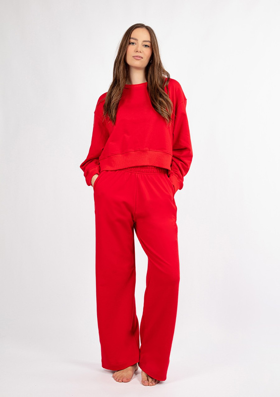 Bawełniany komplet dresowy DK-K-B23 - ecru Dkaren