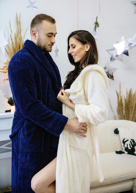 Szlafrok/Podomka DIANA DŁUGA - puch granat - Dkaren