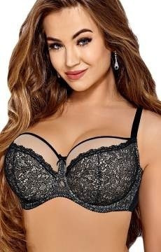 Biustonosz VENA VB-323 półusztywniany czarno-beżowy