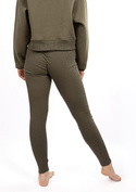 Legginsy DK-K-B13 - khaki bawełna prążki - Dkaren