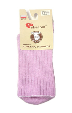 Ekskluzywne skarpetki z wełny jagnięcej  Skarpol 53 - różowe