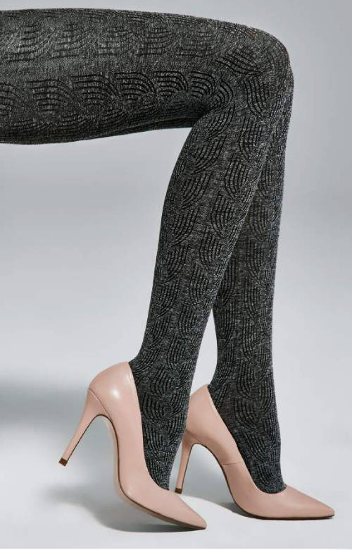 Grube wzorzyste rajstopy Fiore ARRIVEDERCI - 60 den 3D melange