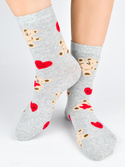 Skarpety bawełniane miś serca SB155 mix - Noviti