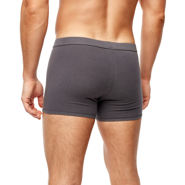 Gładkie grafitowe bokserki męskie Noviti BB007