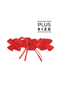 PW-98 Czerwona podwiązka z silikonem Julimex GRENADA plus size