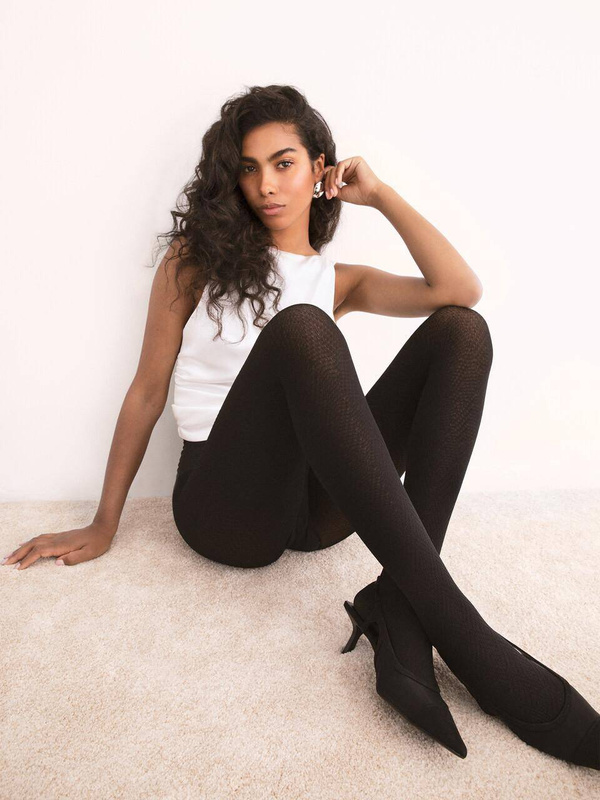 Czarne wzorzyste rajstopy Fiore SYMMETRIC 40 DEN