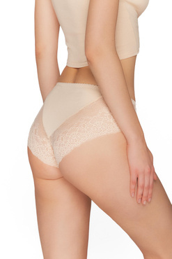 Beżowe figi z koronkowym tyłem Babell 161