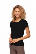 Bawełniana czarna koszulka damska Noviti BP003