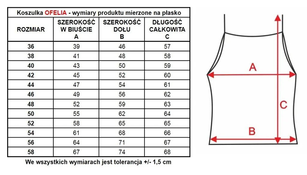 Prosta koszulka damska Ofelia na ramiączkach 6117 biały - Mewa