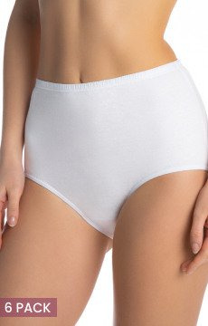 BIAŁE bawełniane figi damskie Lama - Manuela OPAKOWANIE 6szt.