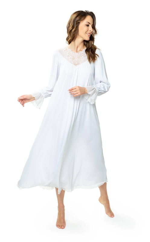 Długa koszula nocna do łydek Mewa Katarzyna 6559