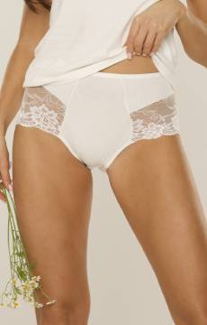 Bawełniane figi z koronkowymi bokami De Lafense 530 Iness