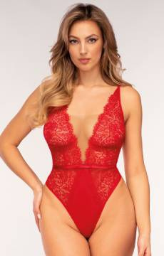 Czerwone body koronkowe  Unikat JULIET