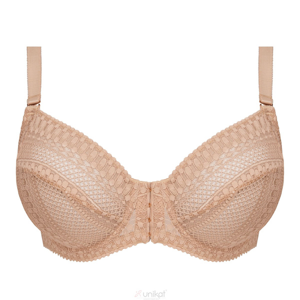 Miękki biustonosz zapinany z przodu KORA beżowy - Unikat