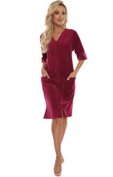 Welurowa  podomka na zamek - 431 De Lafense w kolorze jagodowym