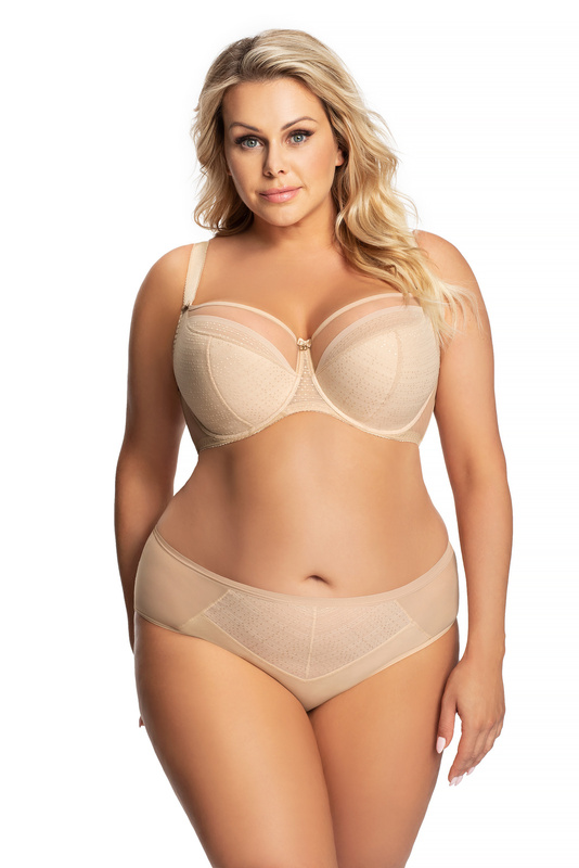 Półusztywniany beżowy biustonosz Gorsenia K680 CHRISTINA OSTATNIE SZTUKI