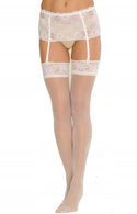 Ozdobny pas do pończoch De Lafense 945 - Babette z szeroką koronką