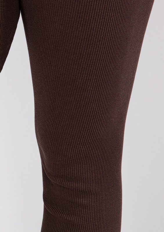 Legginsy DK-K-B13 - beż bawełna prążki - Dkaren