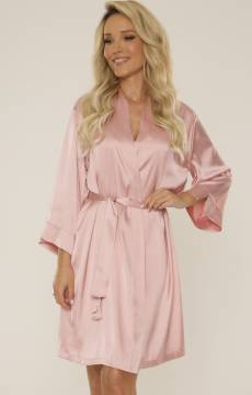 Satynowy wiązany szlafrok De Lafense 757 CORDELIA