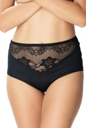 Figi damskie Liza wysoki stan z koronką kol. czarny - Mewa