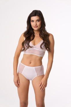 Klasyczne bawełniane figi damskie z koronką Babell 209- BIAŁY