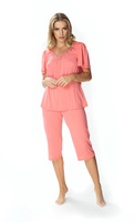 Damska dwuczęściowa piżama Matylda 3639 koralowy - Mewa
