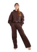 Ciepły komplet dresowy, bawełniany Dk-k-b15 czekolada Dkaren