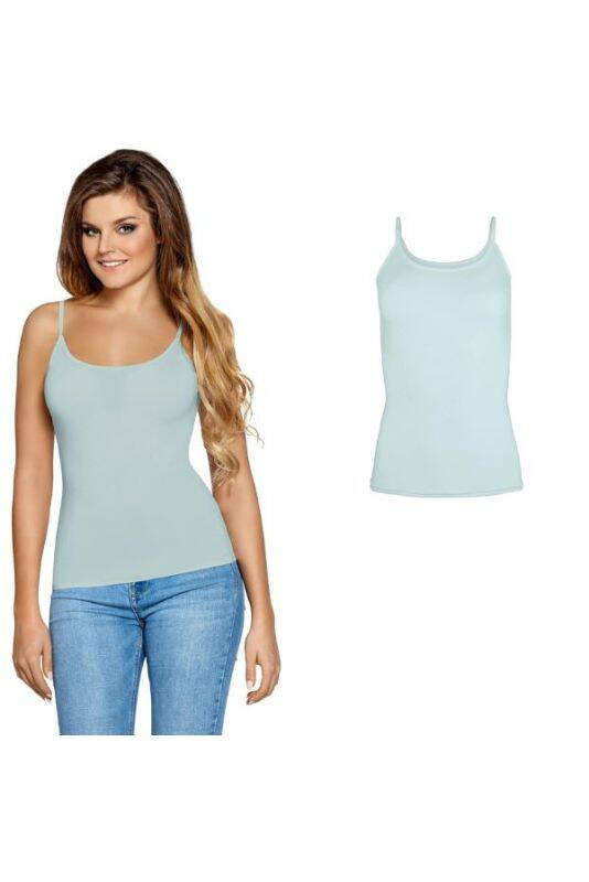 Bluzka damska na cienkich ramiączkach Babell MACADI SZAŁWIA