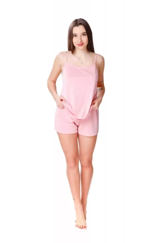 Różowa gładka piżama Mewa Kamelia 6463