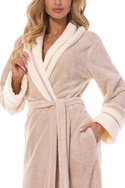 Elegancki długi szlafrok z kołnierzem L&L 2409 MADAME angora 