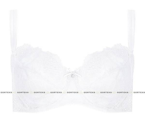 Miękki haftowany biały biustonosz Gorteks PAMELA/B2