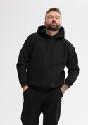 Sportowa bluza męska z kapturem DK-K-B14 męska - czarny  bawełna gruba - Dkaren