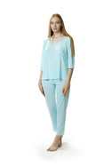 Dwuczęściowa jedwabna piżama damska Mewa 6202 Vivien