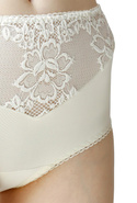 Figi damskie Liza wysoki stan z koronką kol. ecru - Mewa
