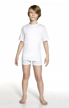 Biały  podkoszulek dziecięcy z krótkim rękawem - Cornette