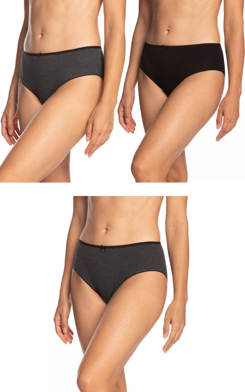 Bawełniane figi damskie Lama 3-pak Bikini - ciemne kolory