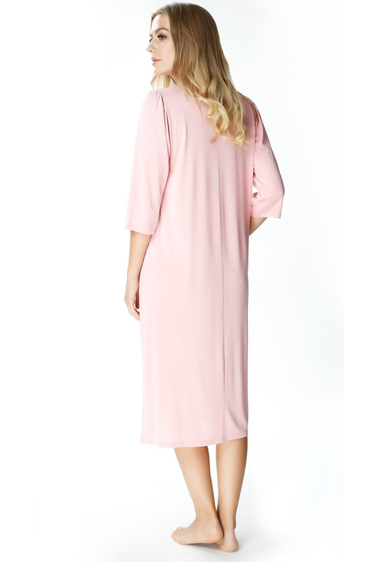 Długa koszula nocna Diana z ładnym dekoltem róż - Mewa