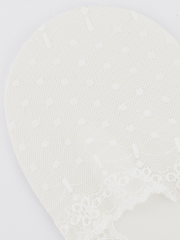 Stopki niskie koronka silikon ABS białe Noviti SN052