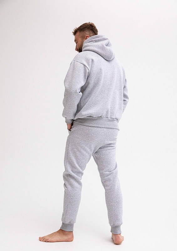 Wygodny dres męski Dk-k-b14 szary bawełna gruba - Dkaren