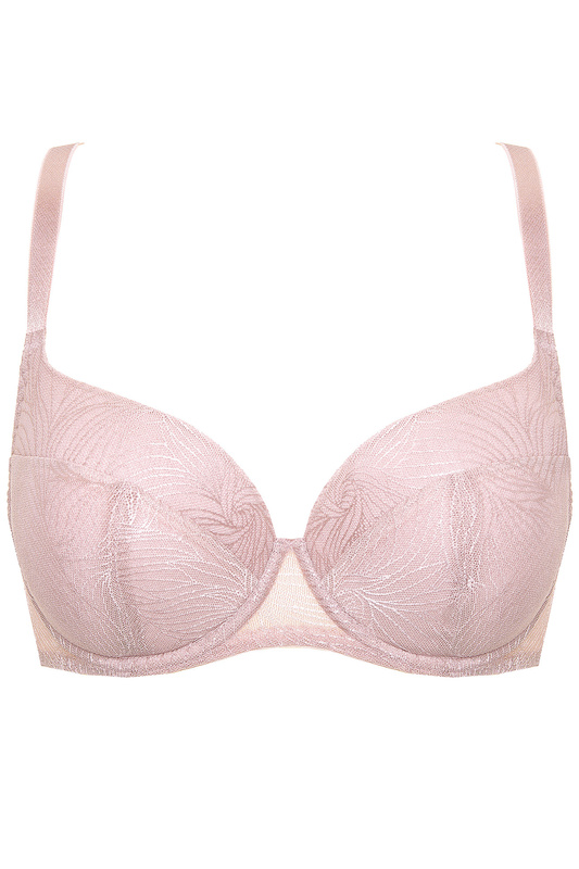 Biustonosz Cate usztywniany z koronką - różowy Gorteks