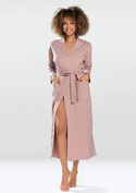 Bawełniany szlafrok/ podomka MELISSA - pudrowy róż- Dkaren